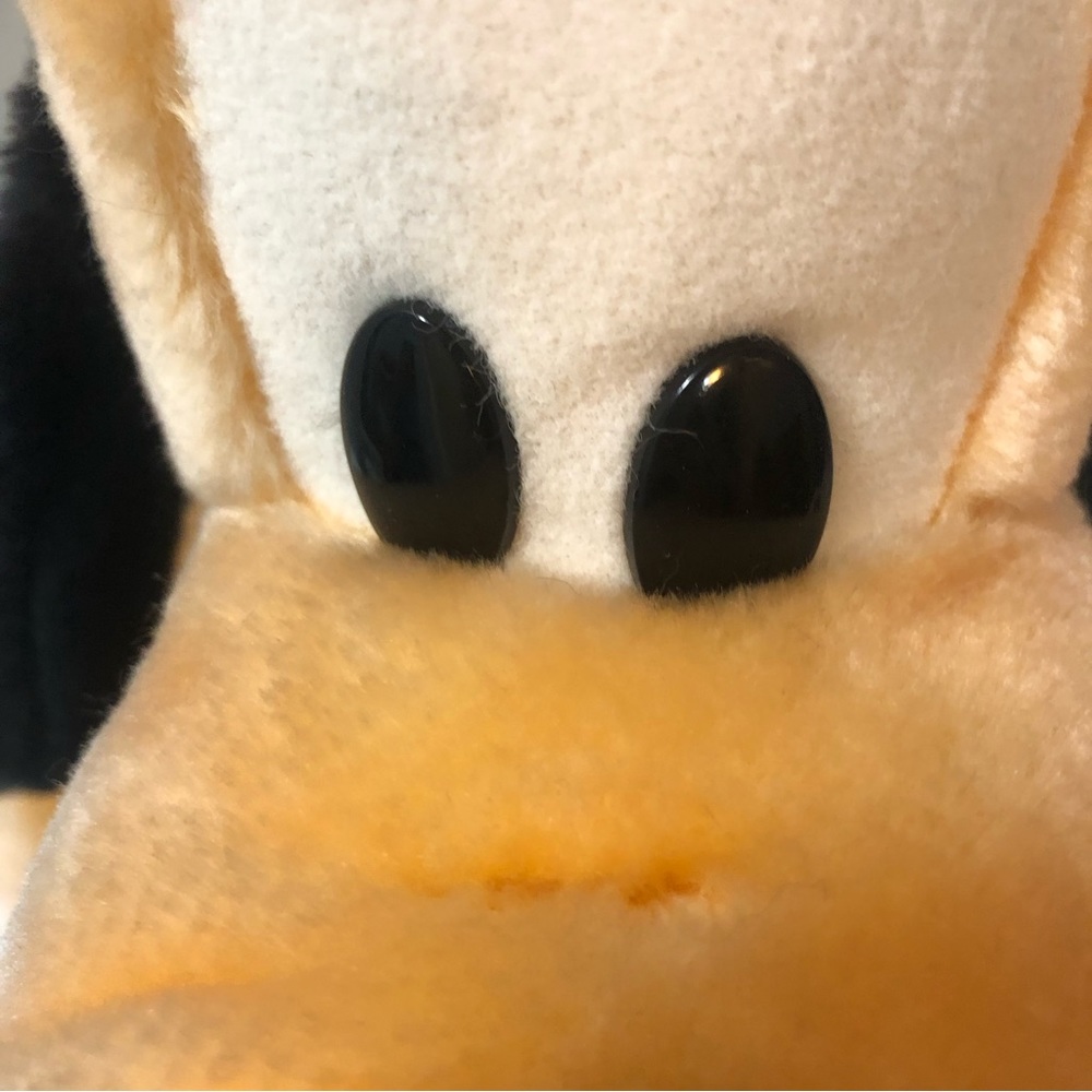 Vintage Disney Store Pluto Plush Stuffed Toy Dog Made in Korea Red Collar Tongue - Picture 9 of 10